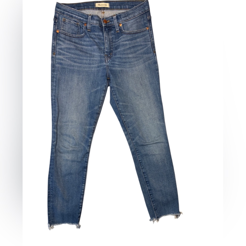Madewell 9” High Rise Skinny Crop Jeans, Size 29, Raw Hem, Excellent Condition